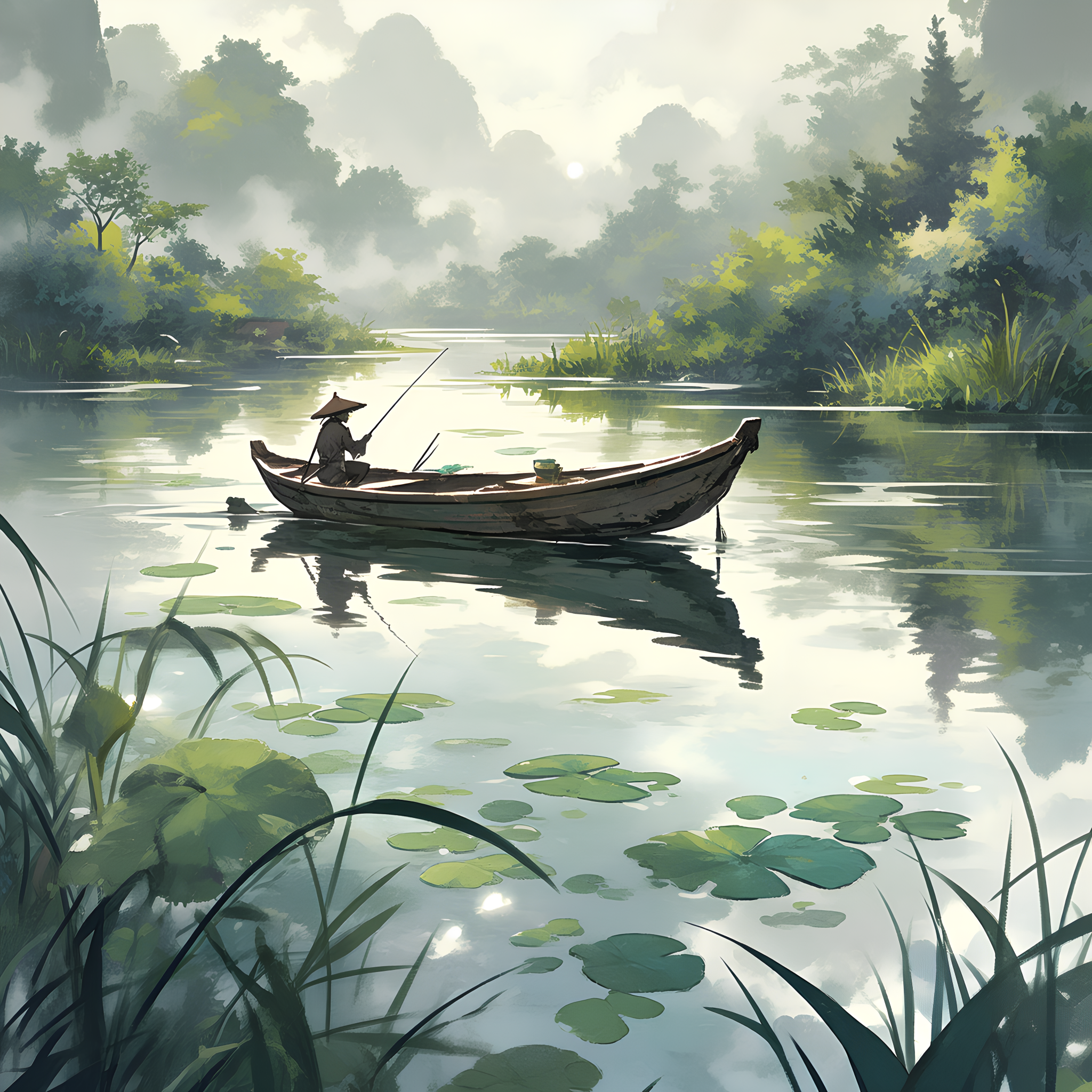 微信头像山水画(微信头像山水画图片大全招财鸿运当头)