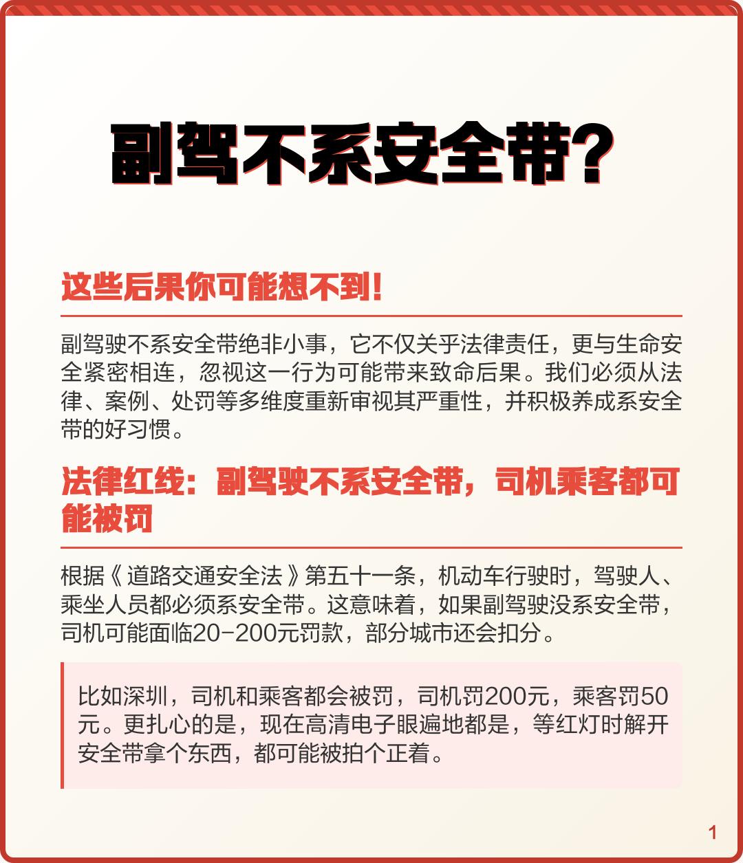 副驾不系安全带罚多少钱扣多少分(2020年副驾不系安全带怎么处罚) 副驾不系安全带罚多少钱扣多少分(2020年副驾不系安全带怎么处罚)