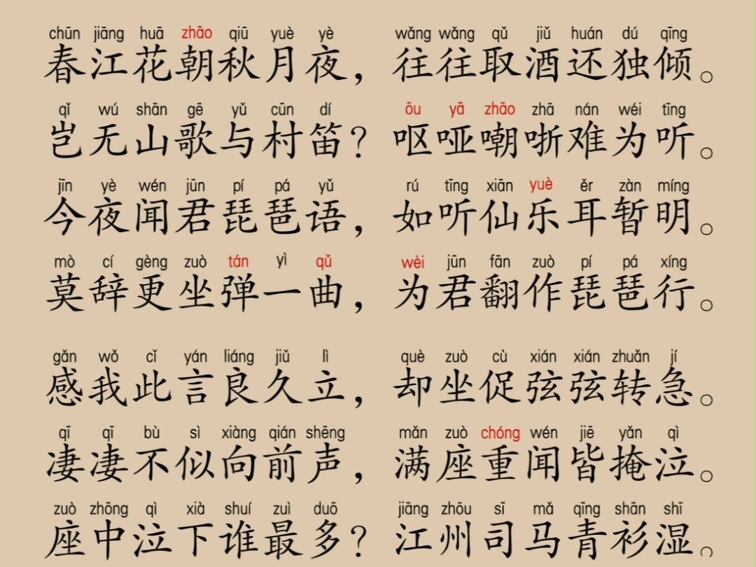 琵琶行重点句子常考(琵琶行常考的重点句子解释)